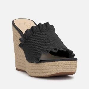 JESSICA SIMPSON | Serilda Espadrille Platform Wedge Heels In Black